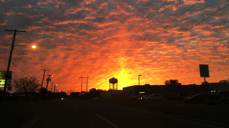Sunset skyline in Derby Kansas