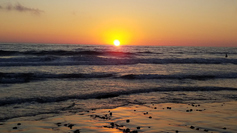 Sunset at South Ponto Beach in California