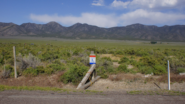 View of mountains from Lincoln Highway