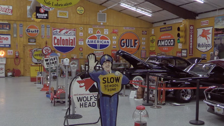 Yesterday's Ride Classic Car Museum in Williamston, South Carolina showcases a vintage memorabilia collection inside a retro-looking Texaco gas station exterior