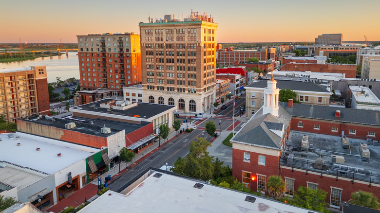 An aerial view of downtown Wilmington, North Carolina