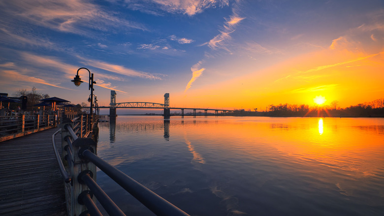 Sunset on the Cape Fear River in Wilmington, North Carolina