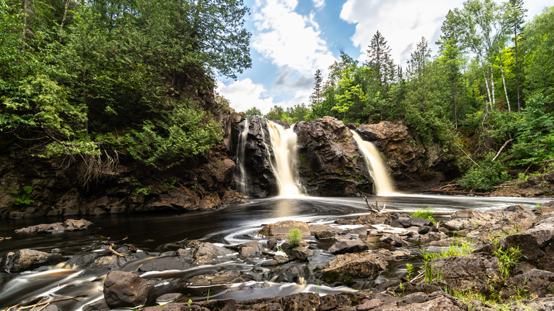 Little Manitou Falls in full flow at Pattison State Park, Superior, Wisconsin