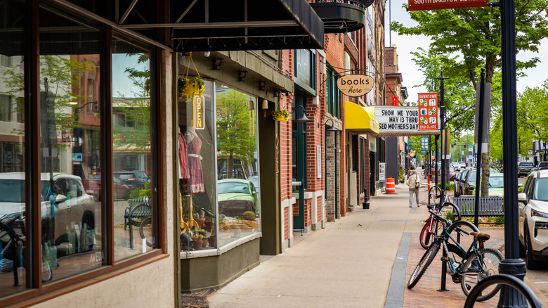 Downtown street in Eau Claire, Wisconsin