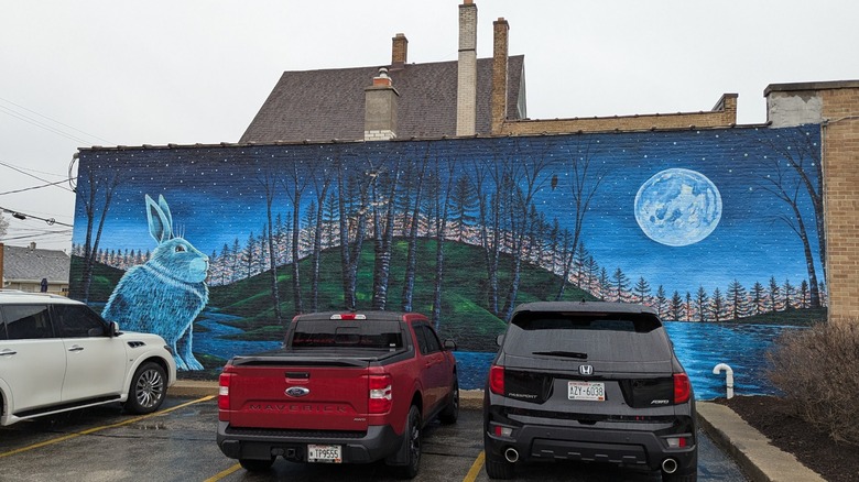"The Night Hare" mural in Downtown West Allis