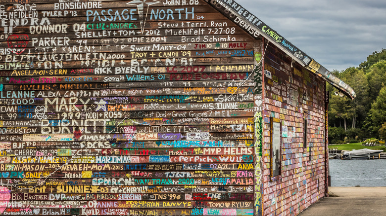 Graffiti on Anderson Dock, Ephraim, Wisconsin