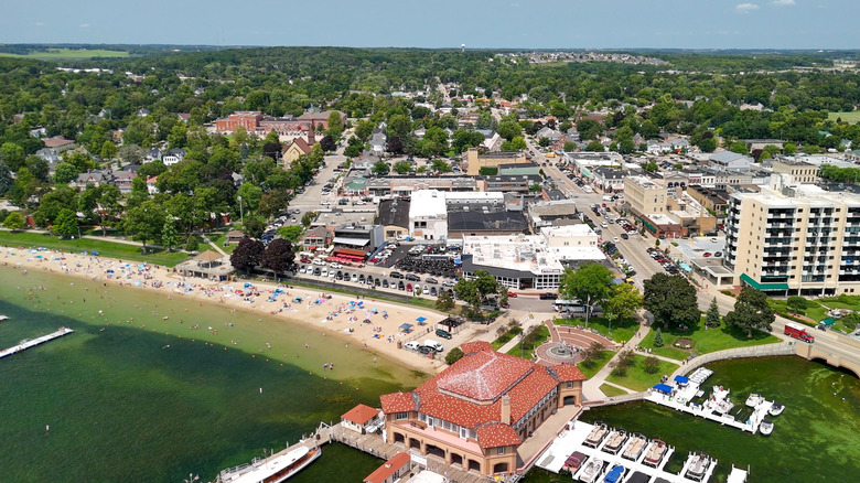 Aerial view of Lake Geneva