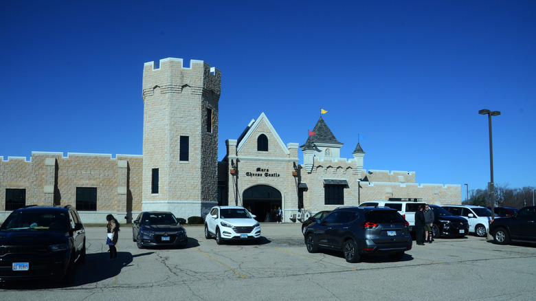 Castle exterior and parking lot