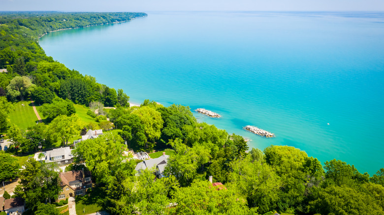Aerial view of Whitefish Bay, Wisconsin