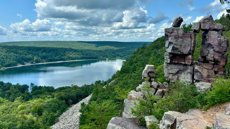 Cool view of Devil's Doorway at Devil's Lake State Park in Wisconsin
