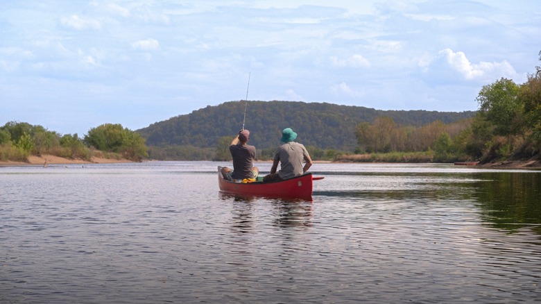 People fishing in Wisconsin River