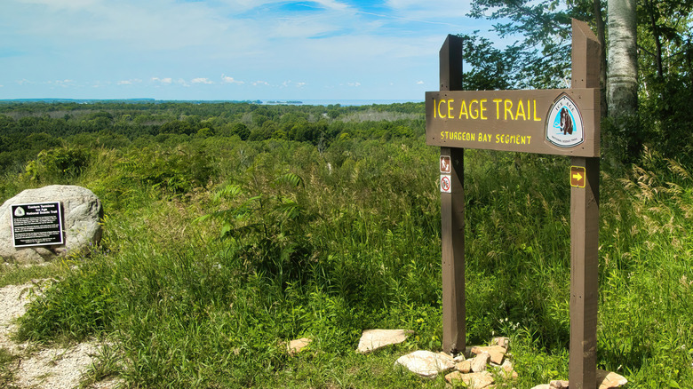 Trail sign near bushland