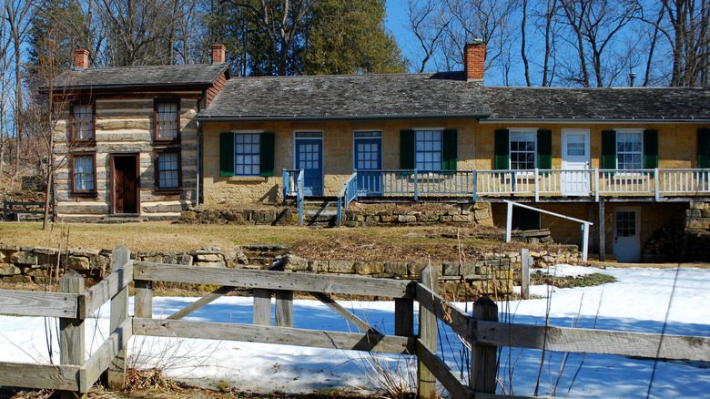Historic buildings in the village of Pendarvis, Wisconsin