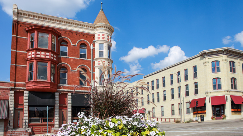 Turn of the century buildings in downtown Janesville, Wisconsin