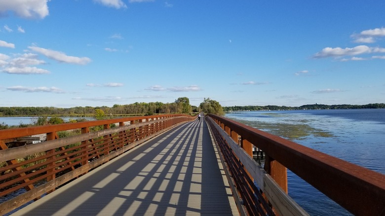The Lower Yahara River Trail's boardwalk section at Capital Springs State Recreation Area, Madison, Wisconsin