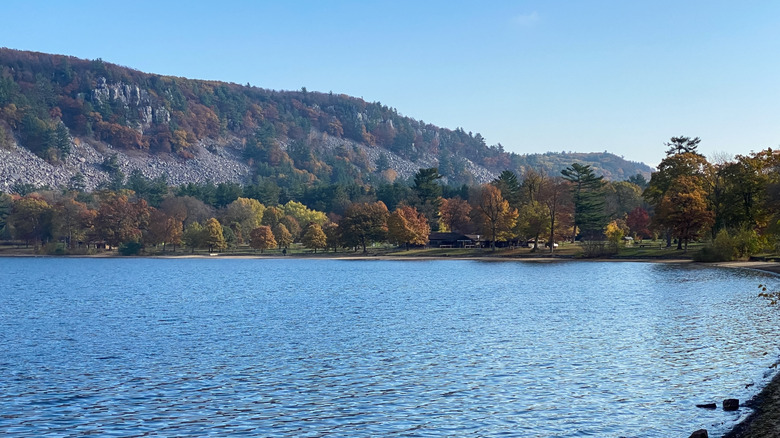 A view of Devils Lake in Devils Lake State Park in Wisconsin
