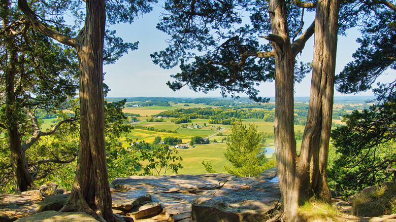 Trees and hills along the Ice Age National Scenic Trail