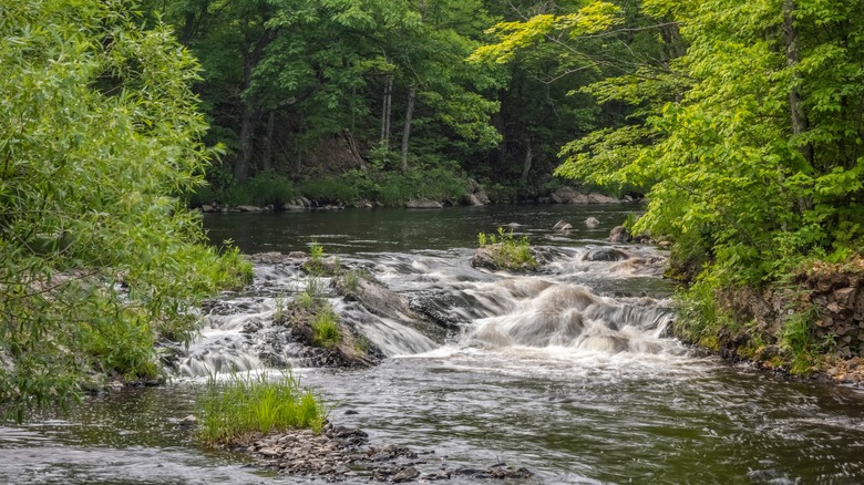 Water cascades in Hurley, Wisconsin