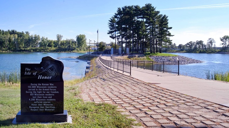 The Wisconsin Korean Veteran's Memorial at Lake Pacawa Park in Plover, WI