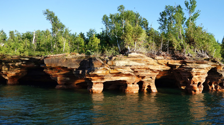 Sea caves on Lake Superior