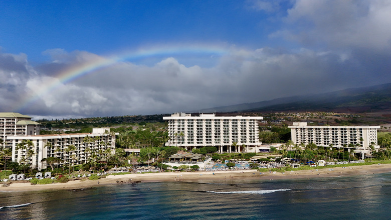 Rainbow over Hyatt Regency Maui Resort and Spa