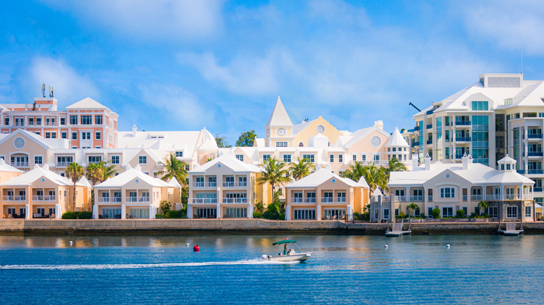 A boat commuter near Hamilton, Bermuda