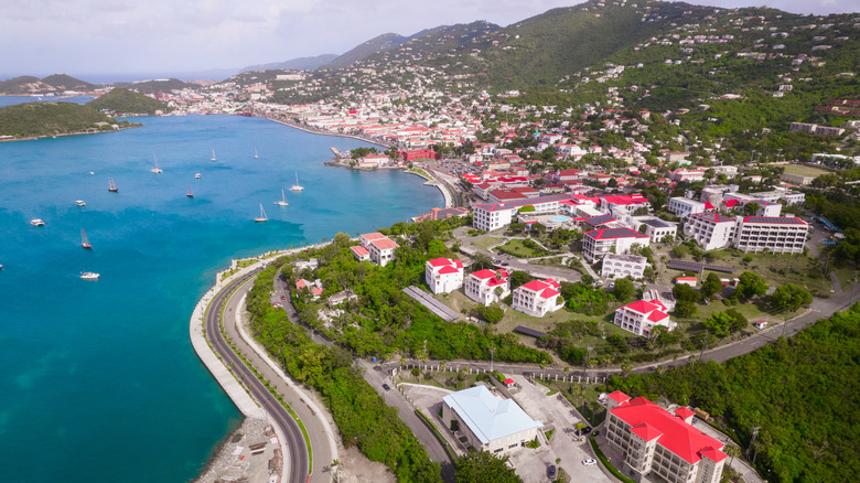Aerial view of Charlotte Amalie
