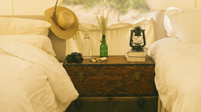 Furnished safari tents at Paintrock Canyon Ranch