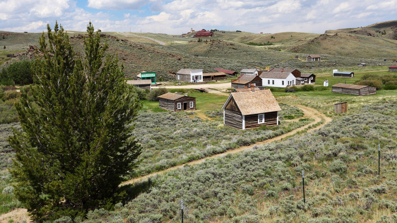 A shot of South Pass City, a restored mining town in the mountains of Wyoming