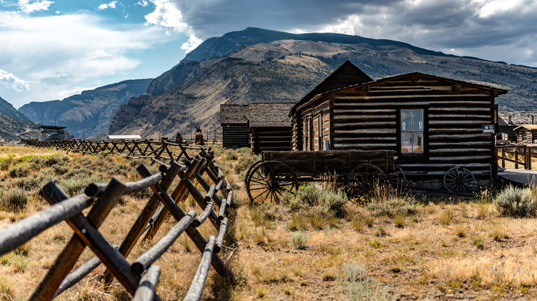 Old Trail Town cabins in Cody, Wyoming