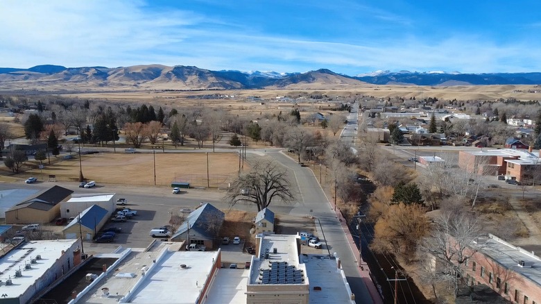 Aerial view of Buffalo, Wyoming
