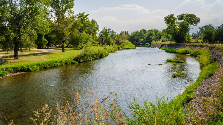 River view at Connor Battlefield State Historic Site in Ranchester, Wyoming