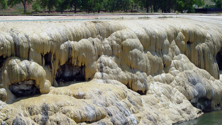 The Rainbow Terraces within Hot Springs State Park in Wyoming.