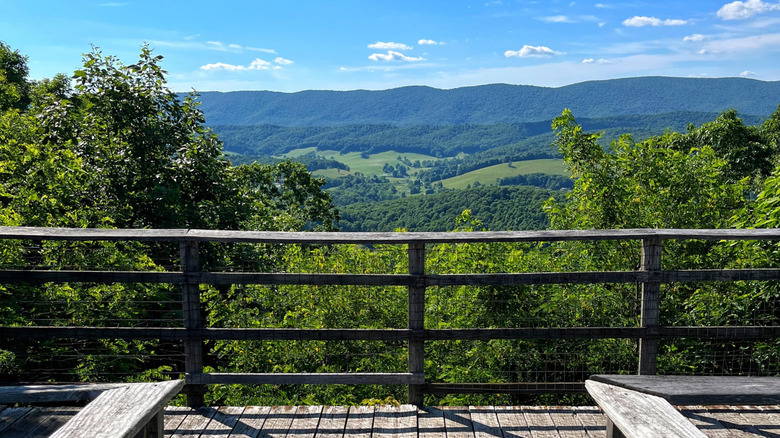 Blue Ridge Mountains landscape beyond the perch of Big Walker Lookout in Wytheville