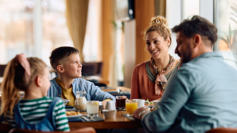 A family dining out