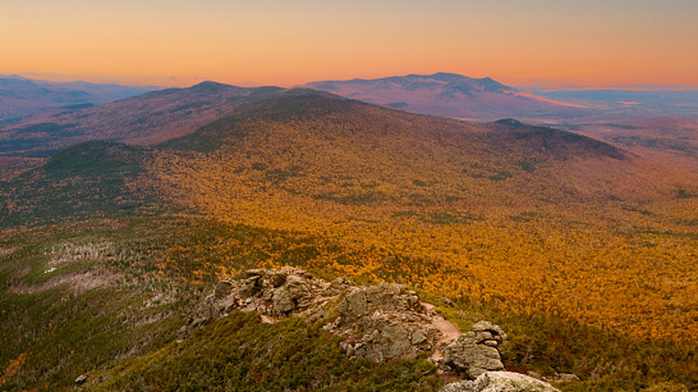 A high ridgeline along the Presidential Traverse in New Hampshire