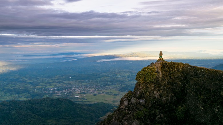 Hiker at the top of Volcán Barú