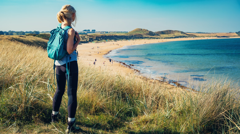 Woman near beach in UK