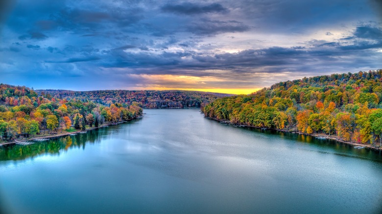 An autumn sunset on Deep Creek Lake
