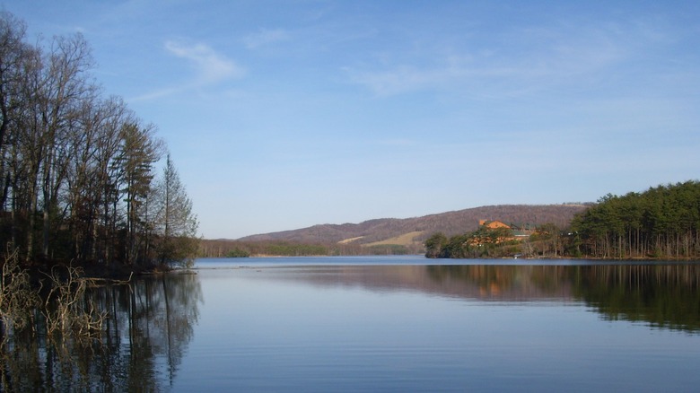 The surface of Lake Habeeb on a clear day