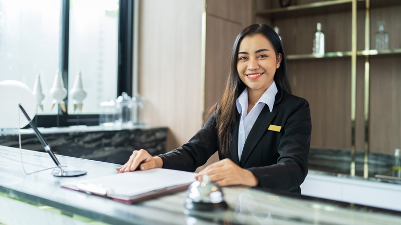 Receptionist at a hotel