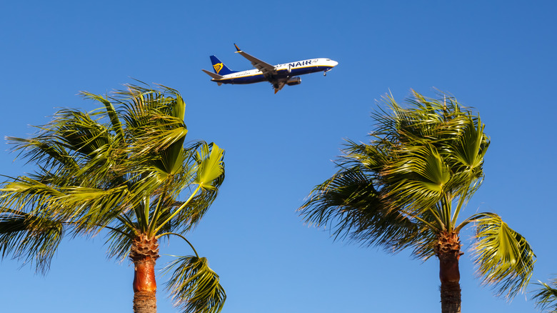 Ryanair plane landing in Tenerife