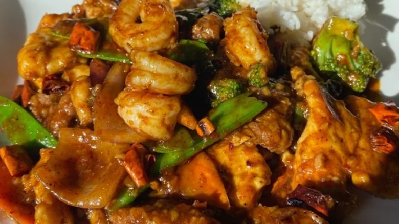 Shrimp dish at Disney Epcot's World Showcase China pavilion restaurant Nine Dragons