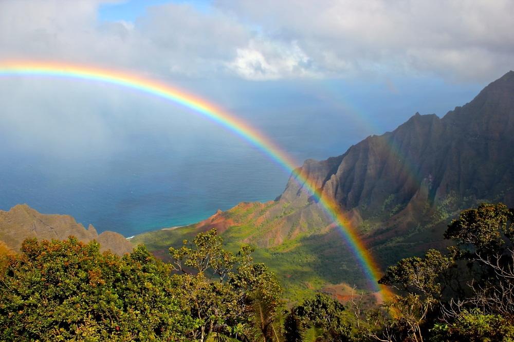 Double rainbow on Kauai by Tracey Rabjohns