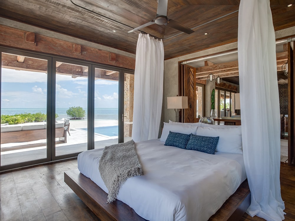 Master bedroom at Gladden Private Island