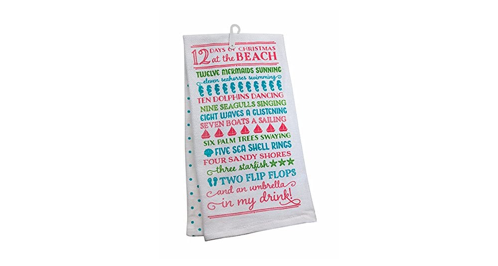Island-themed Holiday Decorations: 12 days of Christmas at the beach kitchen towel