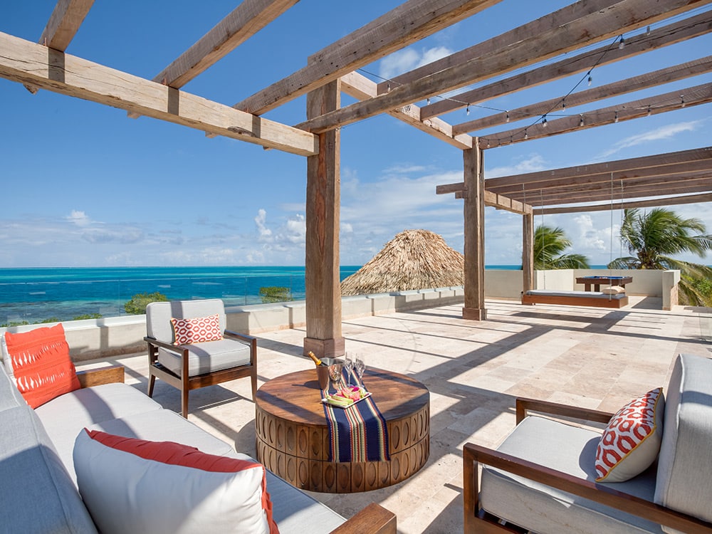 rooftop terrace at gladden private island