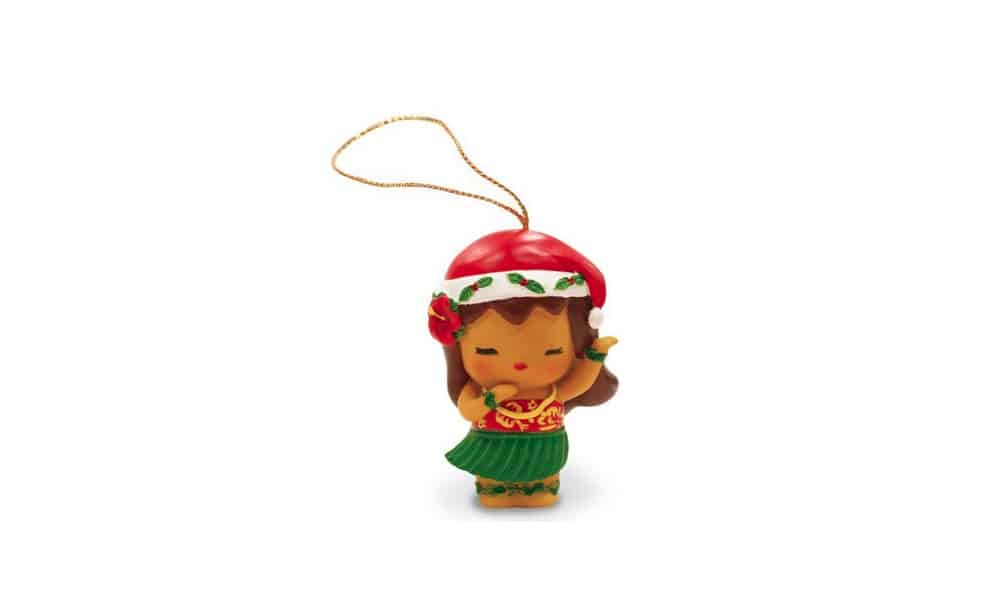 Island-themed Holiday Decorations: Hula girl Christmas ornament