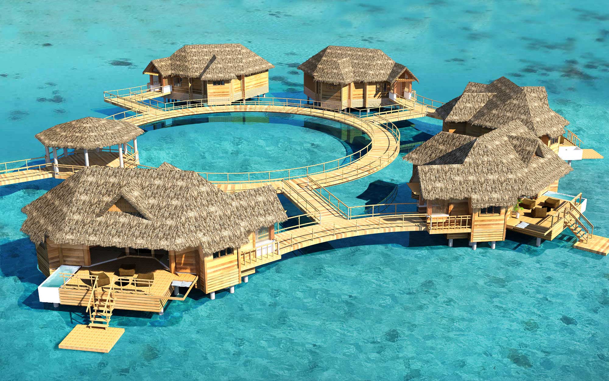 Overwater Bungalow Resorts Outside Tahiti | Jamaica | Sandals Royal Caribbean Resort and Private Island