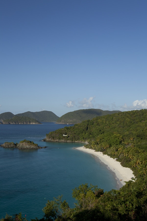 USVI Best Island to Live On St. John Trunk Bay Beach hilltop